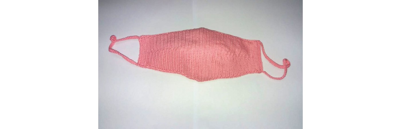 Happy Threads Handmade Crochet Cotton Masks- Light Pink